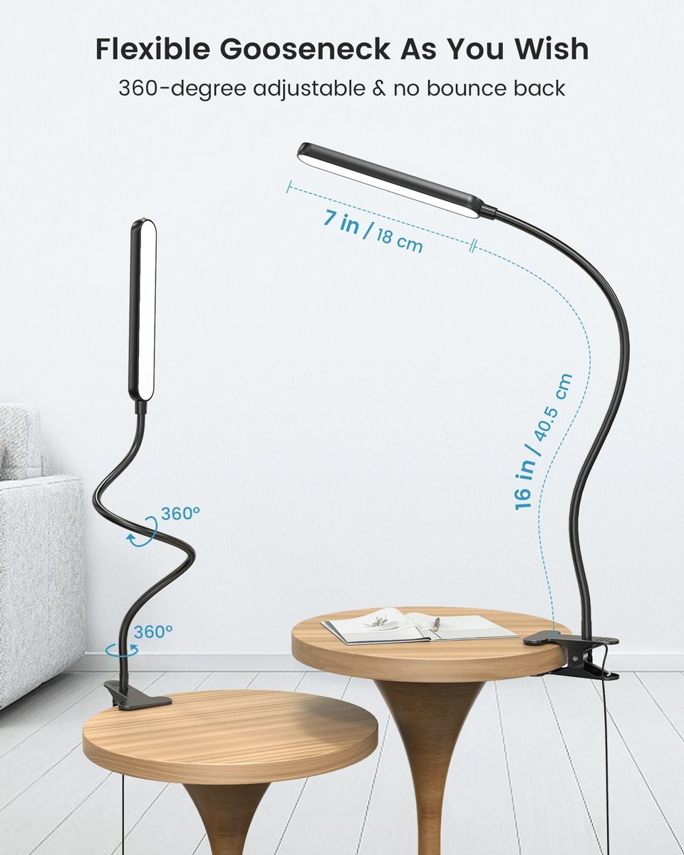 GLOCUSENT φωτιστικό γραφείου GLCSNTA1901 με κλιπ, τηλεχειριστήριο, έως 220lm, μαύρο - Image 6