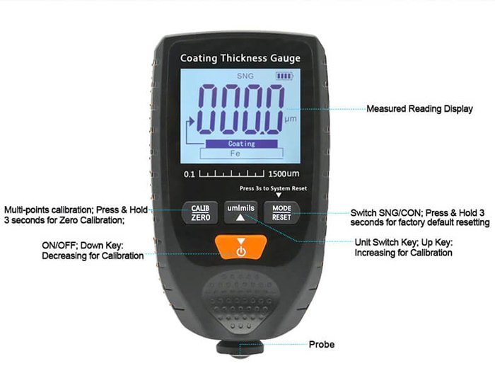 NOYAFA ψηφιακός μετρητής πάχους χρώματος GM998 - Image 6