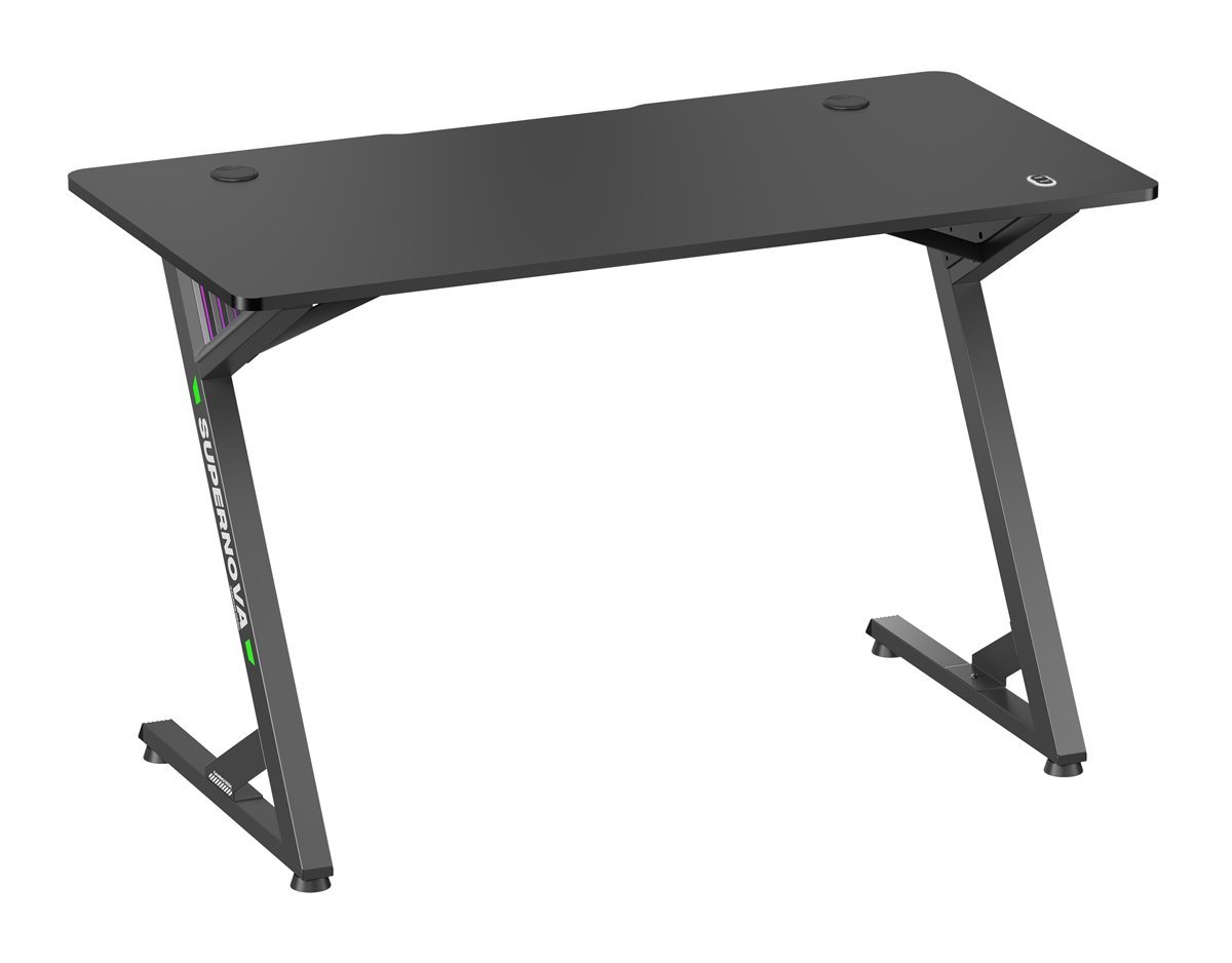 BRATECK gaming γραφείο GMD14-1 με RGB φωτισμό, 120x60x75cm, μαύρο