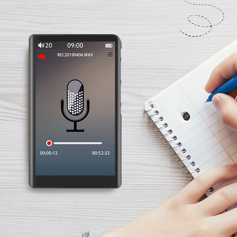 MP3 player I9 me othoni afis 3.8", 16GB, BT, 1000mAh, mayro 2