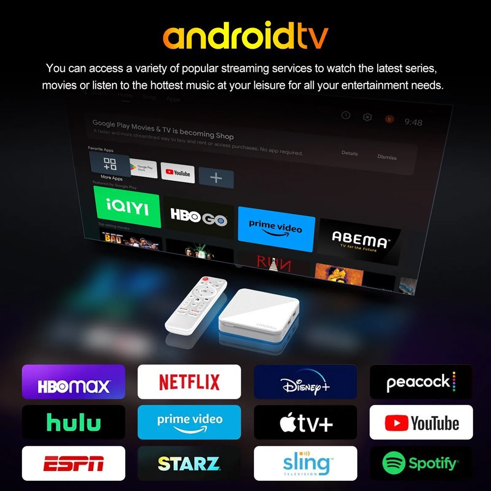 TV Box H313, 4K, 2/16GB, WiFi 6, Bluetooth, Android 14 2