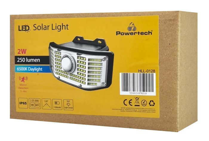 POWERTECH LED ηλιακό φωτιστικό HLL-0128 με αισθ/ρα κίνησης, 2W, 1200mAh - Image 5