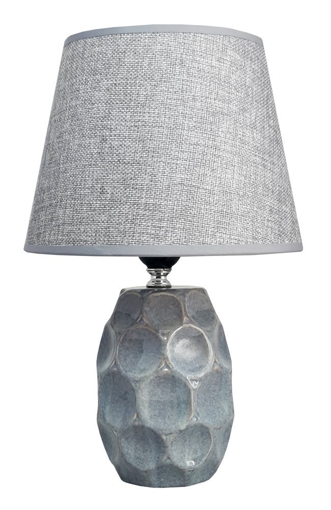 POWERTECH επιτραπέζιο φωτιστικό HLL-0134, E27, κεραμική βάση, γκρι