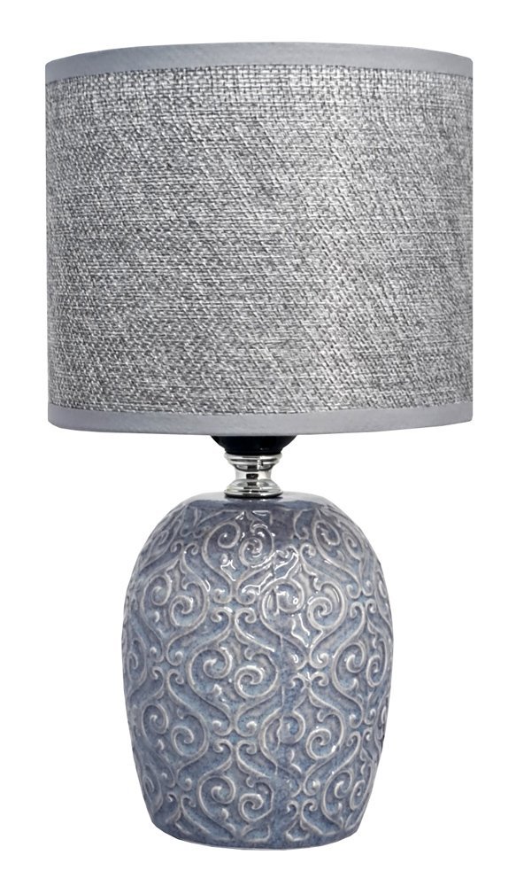 POWERTECH επιτραπέζιο φωτιστικό HLL-0138, E27, κεραμική βάση, γκρι