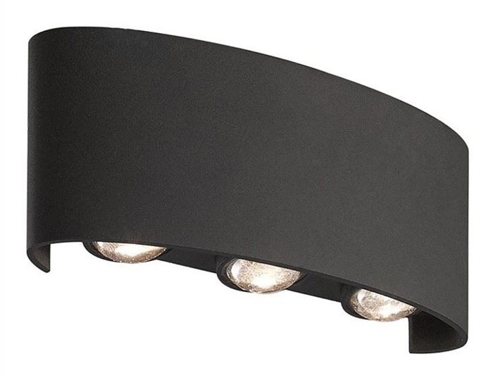 POWERTECH LED φωτιστικό τοίχου HLL-0161, 6W, 4000K, 510lm, IP65, μαύρο