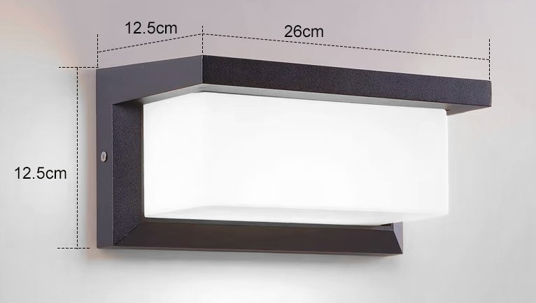 LED fotistiko toichoy, 12W, 4000K, 960lm, IP65, metalliko, mayro Mayro