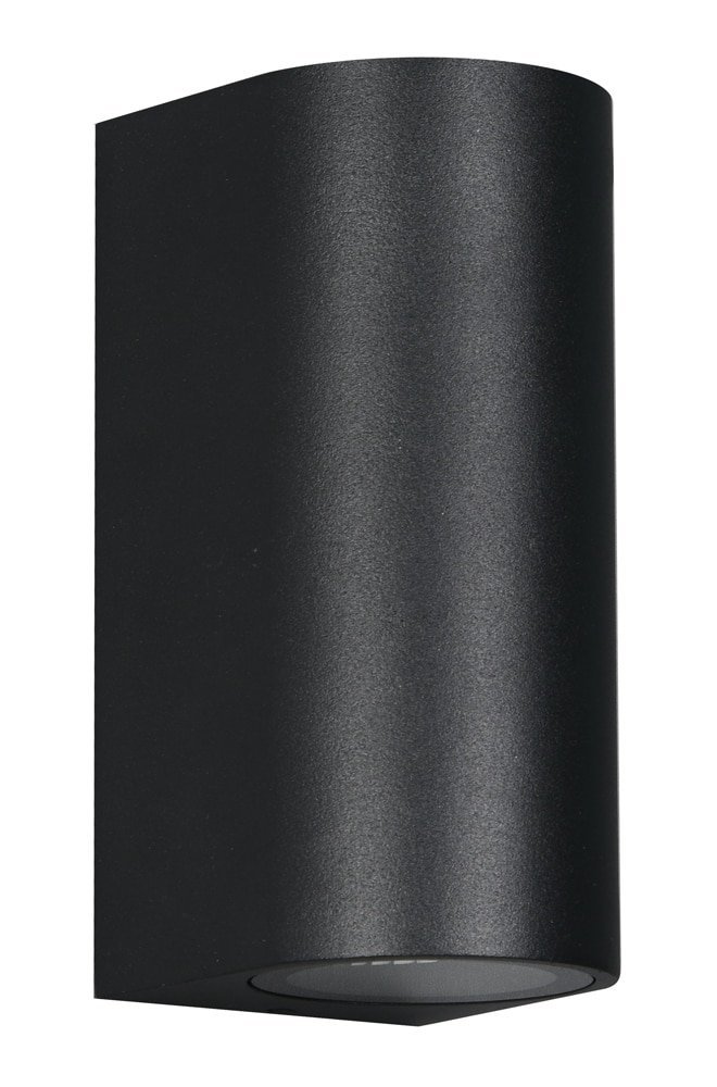 POWERTECH φωτιστικό τοίχου HLL-0188 για 2x GU10 λάμπες, μεταλλικό, IP65, μαύρο