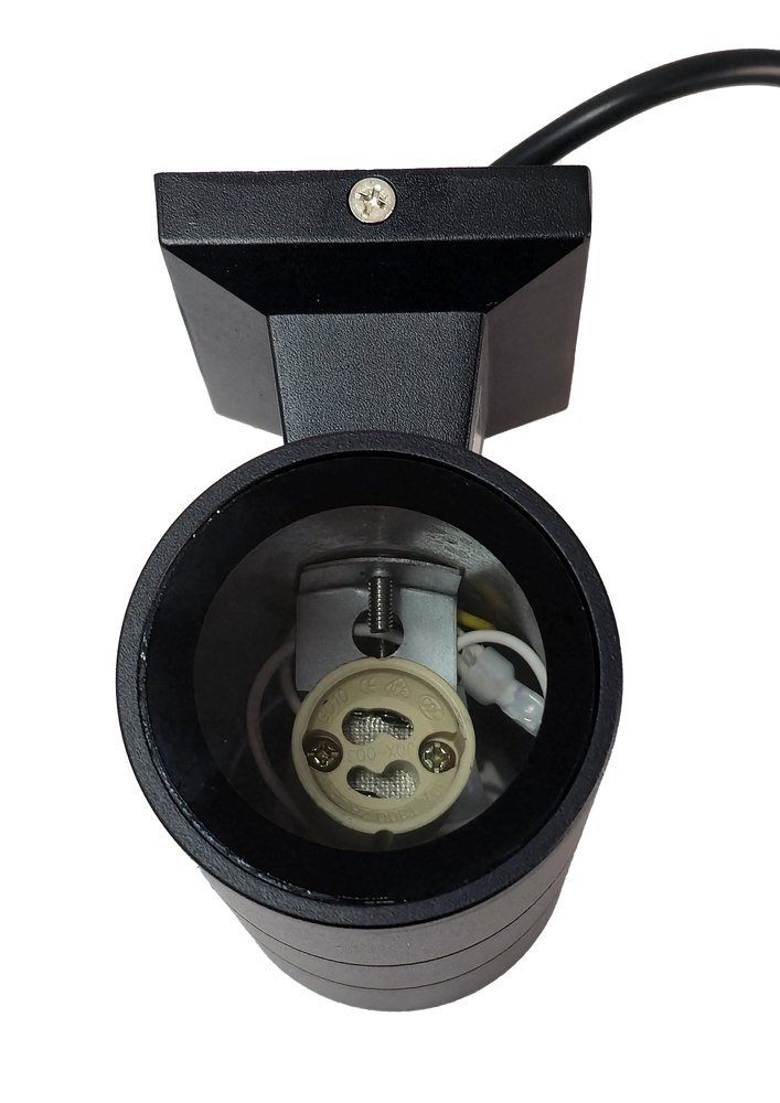 fotistiko toichoy gia 2x GU10 lampes, metalliko, IP65, mayro A Mayro