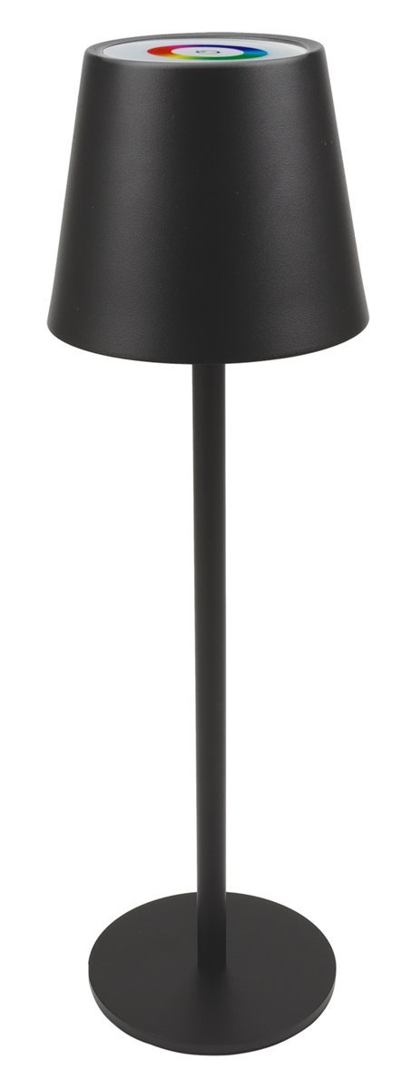 POWERTECH LED επιτραπέζιο φωτιστικό HLL-0195, RGB, ρυθμιζόμενο, επαναφορτιζόμενο, μαύρο