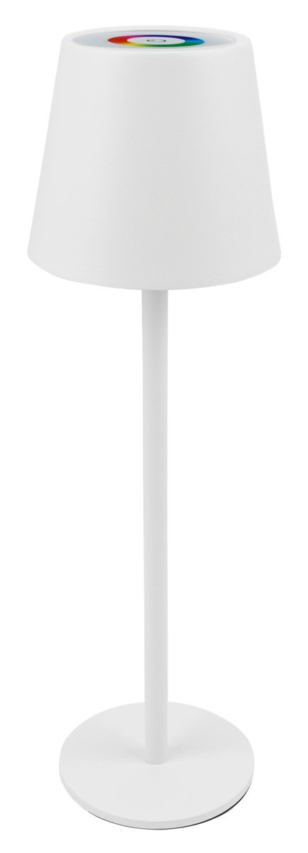POWERTECH LED επιτραπέζιο φωτιστικό HLL-0196, RGB, ρυθμιζόμενο, επαναφορτιζόμενο, λευκό