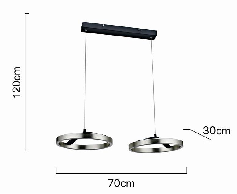 POWERTECH LED φωτιστικό οροφής HLL-0203, 42W, 4000K, 70x30x120cm, ασημί/μαύρο - Image 4