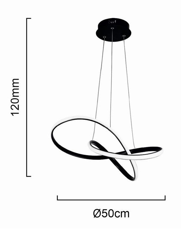 POWERTECH LED φωτιστικό οροφής HLL-0207, 48W, 4000K, Φ50cm x 120cm, μαύρο - Image 4
