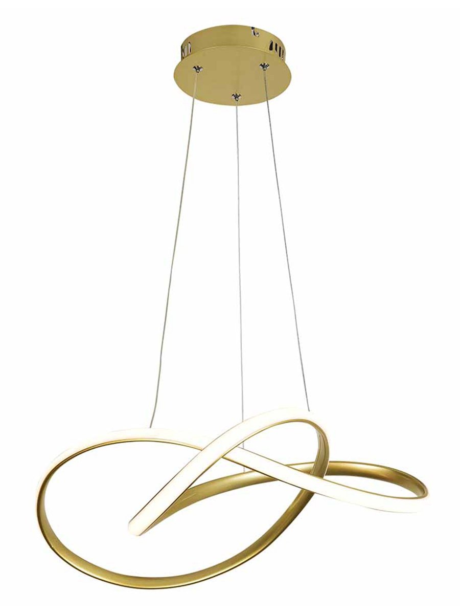 POWERTECH LED φωτιστικό οροφής HLL-0208, 48W, 4000K, Φ50cm x 120cm, χρυσό