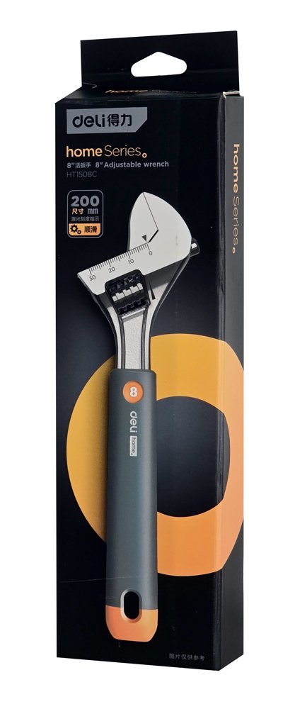 DELI γαλλικό κλειδί HT1508C, ρυθμιζόμενο 0-30mm, 200mm - Image 3