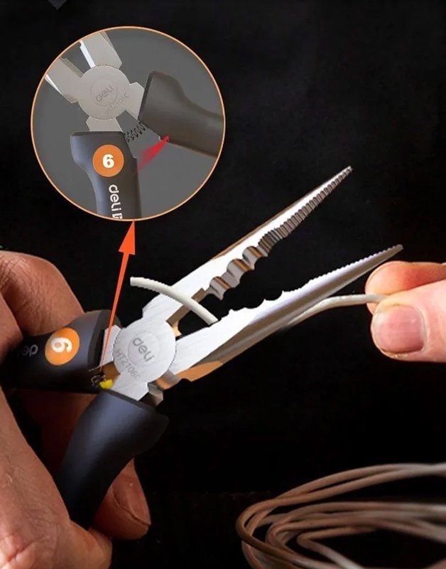 DELI μυτοτσίμπιδο HT2106C με αντιολισθητικές λαβές, 170mm - Image 2