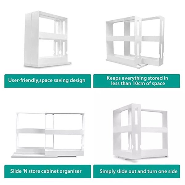 Επιτραπέζια βάση μπαχαρικών HUH-0038, 28 x 10.5 x 28cm, λευκή - Image 4