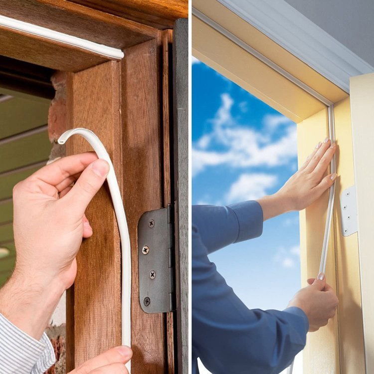 Αυτοκόλλητη μονωτική ταινία HUH-0096 για παράθυρα, 9x6mm, 5m, λευκή - Image 2