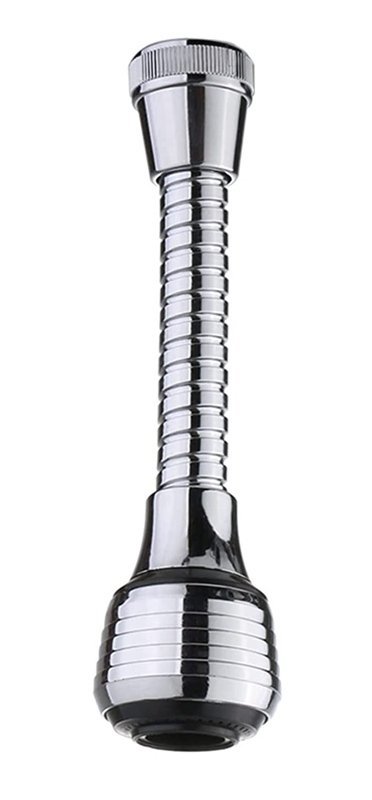 HOME USE κεφαλή βρύσης HUH-0104 με εύκαμπτο σπιράλ, 14.5cm, ασημί