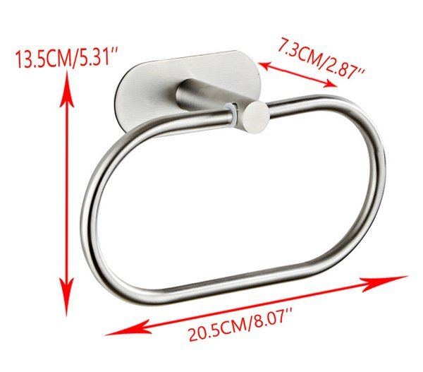 Κρεμάστρα τοίχου HUH-0114 για μπάνιο, μεταλλική, 20.5cm, ασημί - Image 5