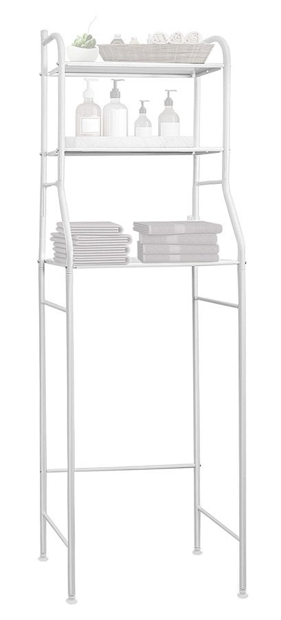 Ραφιέρα μπάνιου HUH-0134 με 3 ράφια, μεταλλική, 48x25x153cm, λευκή