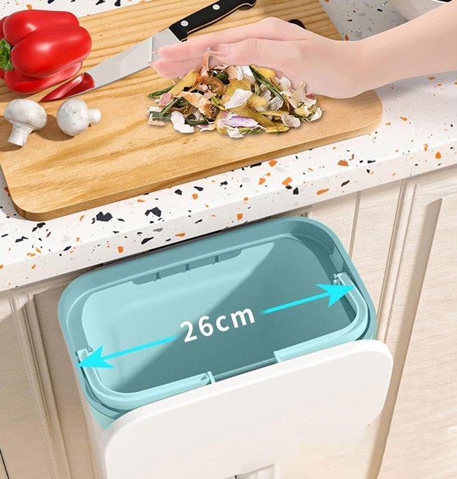 HOME USE κάδος απορριμμάτων HUH-0152, 9lt, 26x16x29cm, γκρι - Image 5