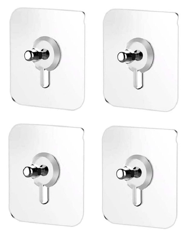 HOME USE αυτοκόλλητες βάσεις HUH-0156, 57x57mm, διάφανο, 4τμχ