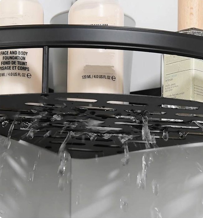 HOME USE γωνιακό ράφι τοίχου HUH-0159, αλουμινίου, 28x5.5x21cm, μαύρο - Image 4