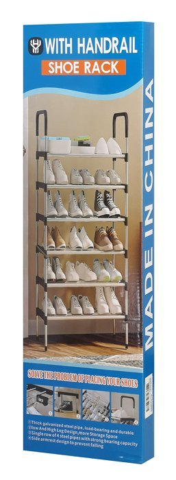 HOME USE παπουτσοθήκη HUH-0181, 5 ράφια, 60x30x95cm, μαύρη-ασημί - Image 4