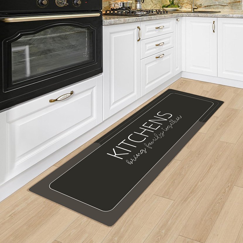 HOME USE πατάκι κουζίνας HUH-0217, αντιολισθητικό, υφασμάτινο, 150x50cm, 3.5mm πάχος, καφέ - Image 2