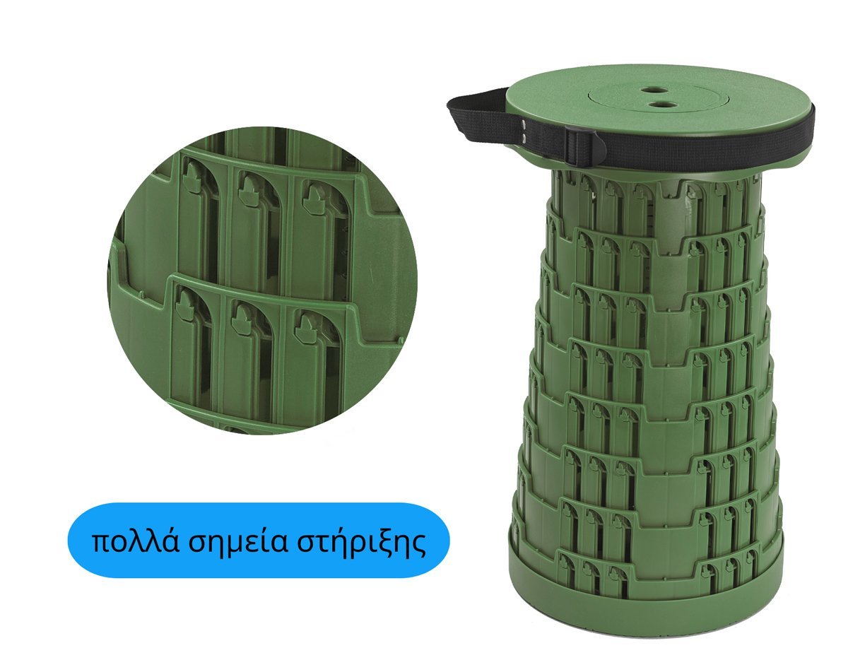 POWERTECH πτυσσόμενο καρεκλάκι, αντοχή έως 250kg, 25.5x45cm, πράσινο - Image 4