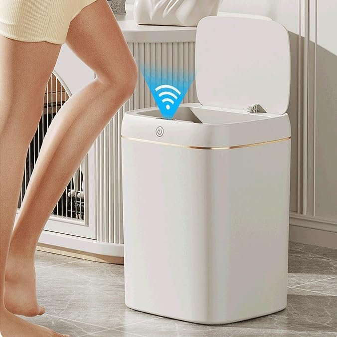 HOME USE κάδος απορριμμάτων HUH-0251 με φωτοκύτταρο, 9lt, λευκός - Image 3