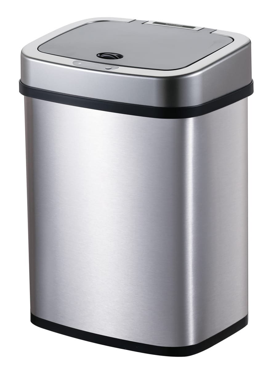 HOME USE κάδος απορριμμάτων HUH-0256 με φωτοκύτταρο, ανοξείδωτο ατσάλι, 15lt, ασημί