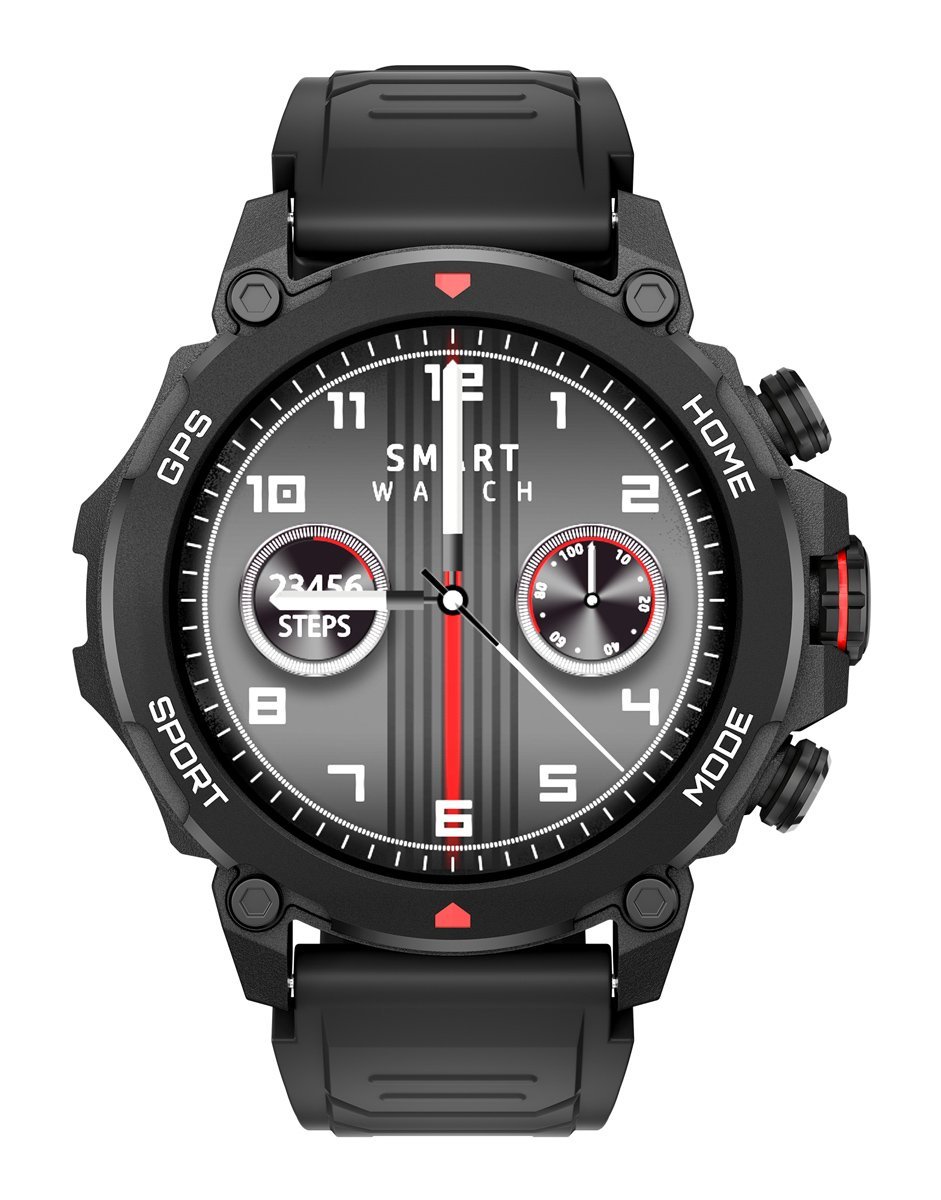 INTIME smartwatch G6 με 2x λουράκια, heart rate, 1.43" AMOLED, GPS, 5ATM, titanium black - Image 3