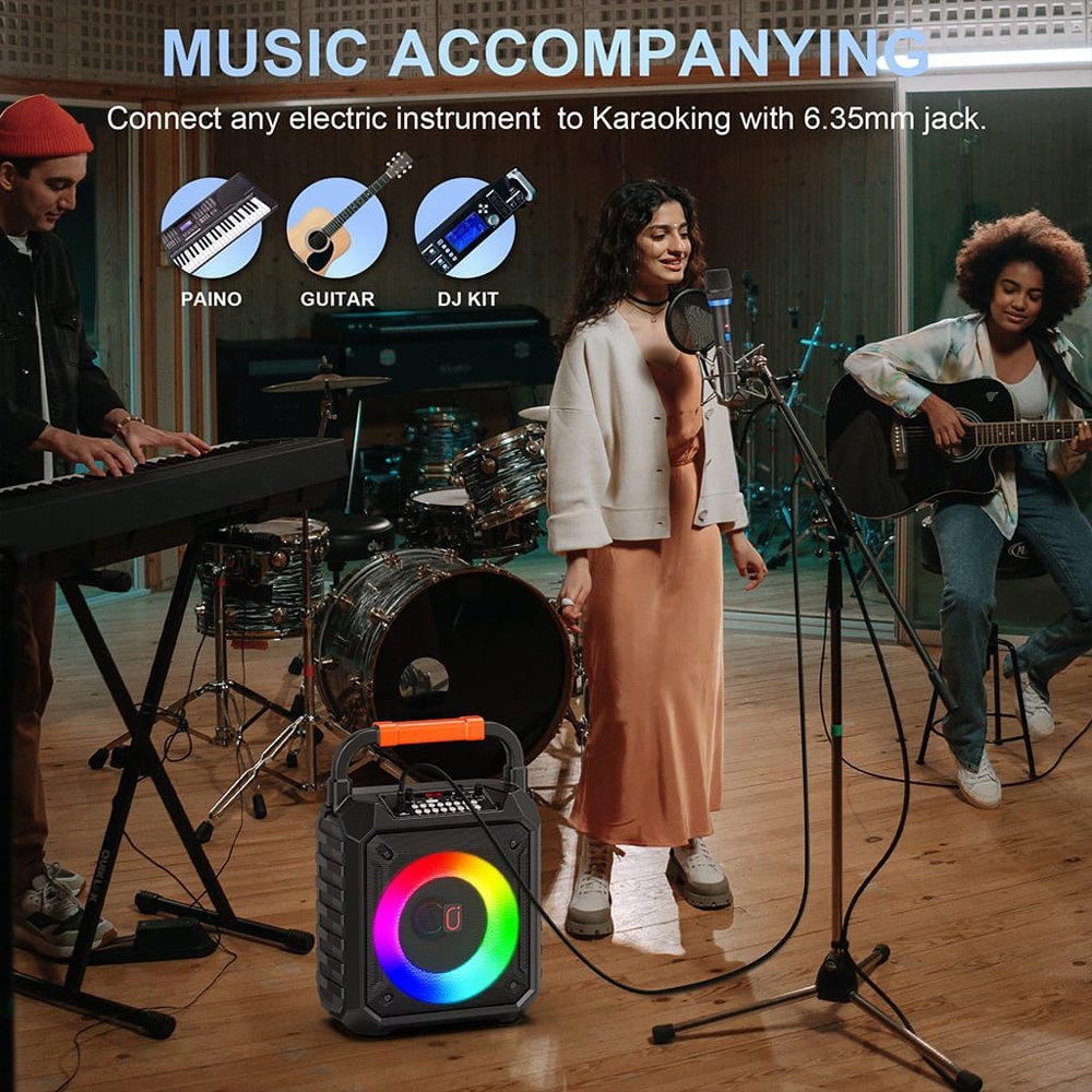 JYX φορητό ηχείο T17-T με 2x μικρόφωνα, 15W, 3000mah, LED, μαύρο - Image 8