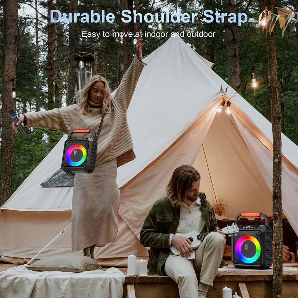 JYX φορητό ηχείο T17-T με 2x μικρόφωνα, 15W, 3000mah, LED, μαύρο - Image 10