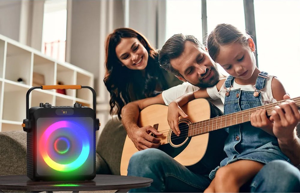 JYX φορητό ηχείο T19-T με 2x μικρόφωνα, 18W, 3000mah, LED, μαύρο - Image 7