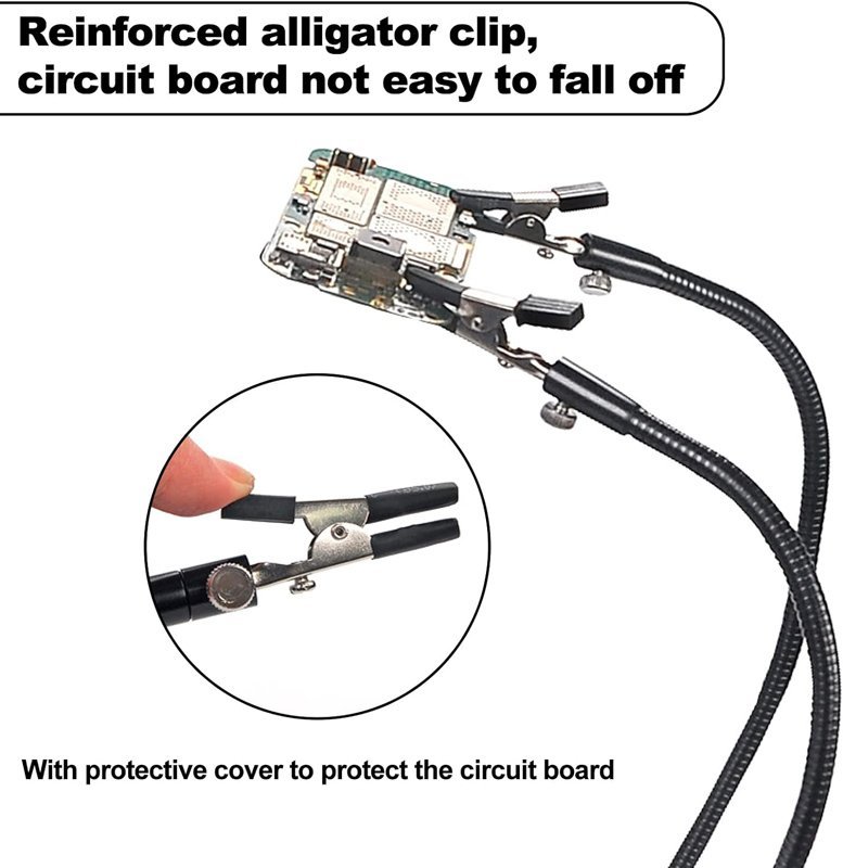 KAISI βάση πλακέτας PCB TE-808 με μεγεθυντικό φακό & βραχίονες, μαύρη - Image 3