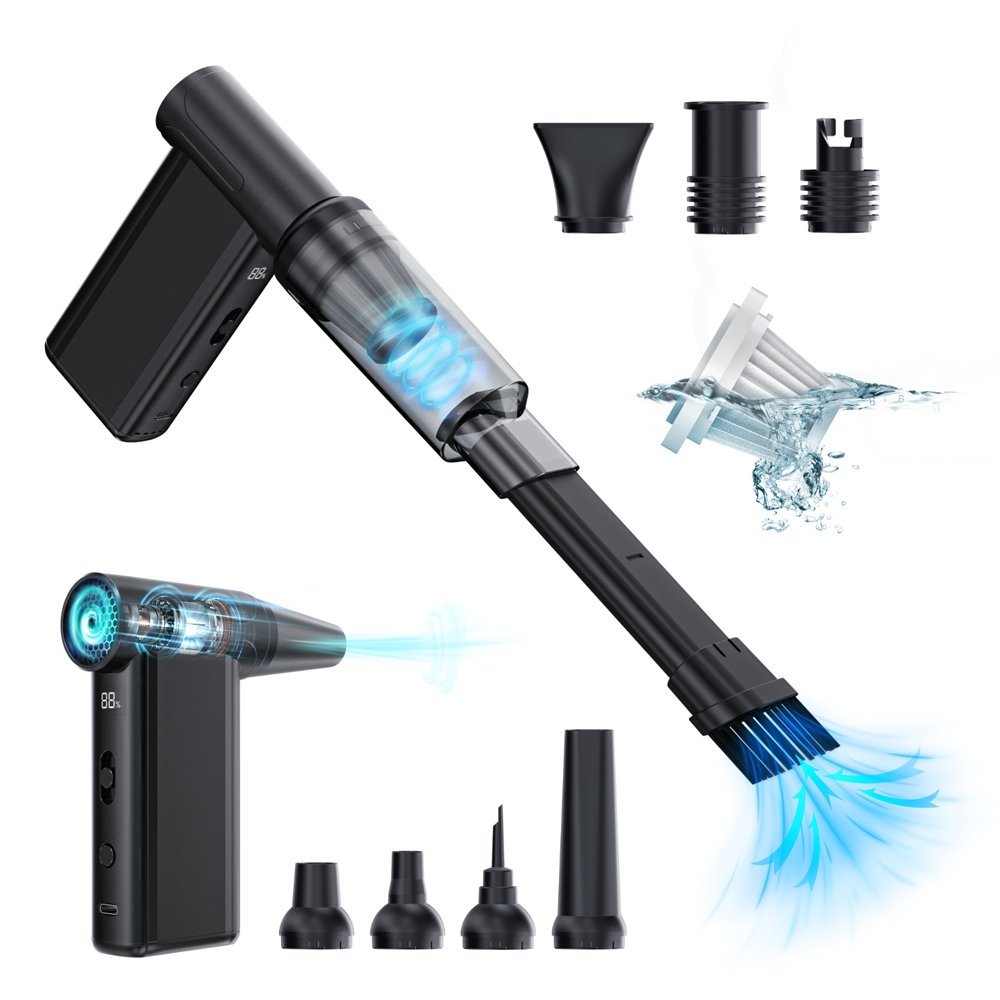 KINZIR 2 σε 1 σκουπάκι χειρός & air duster AD51, 180W, 4000mAh, μαύρο - Image 7