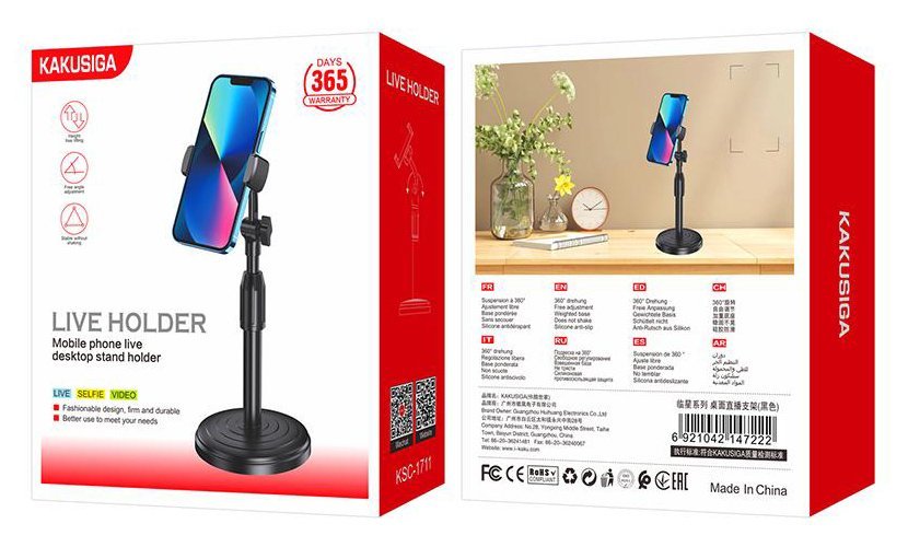 KAKUSIGA επιτραπέζια βάση smartphone KSC-1711, μαύρη - Image 5