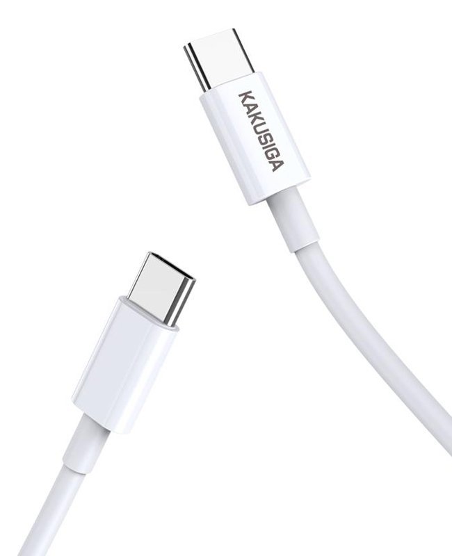 KAKUSIGA καλώδιο USB-C σε USB-C KSC-653, 100W, 480Mbps, 25cm, λευκό