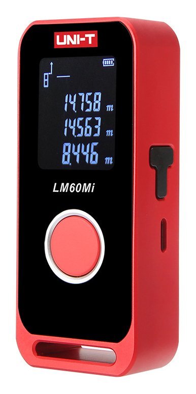 UNI-T μίνι laser μετρητής απόστασης LM60Mi, επαναφορτιζόμενος, m/ft/in, 60m