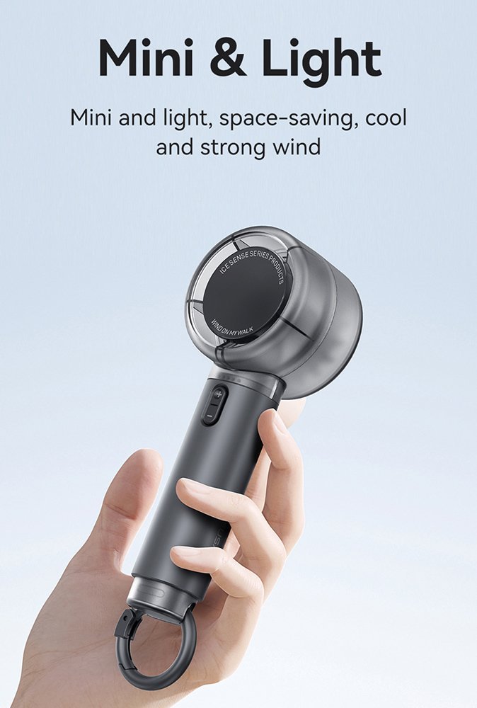 USAMS φορητός ανεμιστήρας LU01 με 5 ταχύτητες, 2000mAh, μαύρος - Image 4