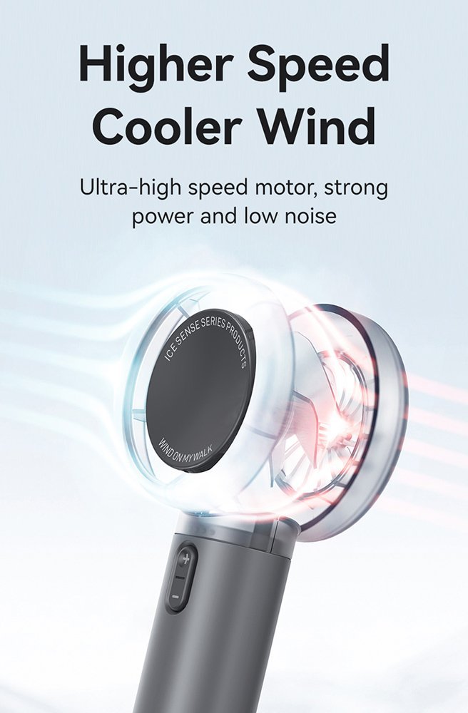 USAMS φορητός ανεμιστήρας LU01 με 5 ταχύτητες, 2000mAh, μαύρος - Image 5