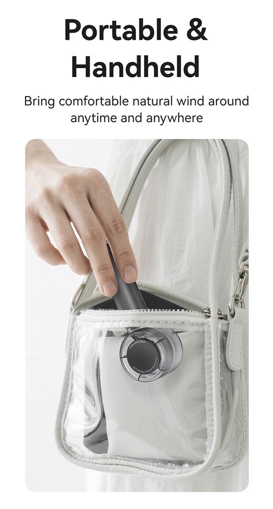USAMS φορητός ανεμιστήρας LU01 με 5 ταχύτητες, 2000mAh, λευκός - Image 9