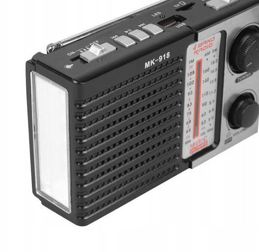 forito radiofono & icheio MK-918 me fako, USB/TF/AUX, mayro Radiofono 2