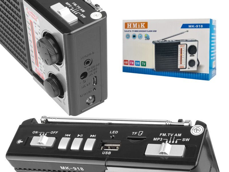 forito radiofono & icheio MK-918 me fako, USB/TF/AUX, mayro Radiofono 4