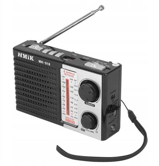 forito radiofono & icheio MK-918 me fako, USB/TF/AUX, mayro Radiofono 1