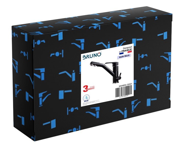 BRUNO μπαταρία πάγκου κουζίνας M54954-355H, τρίοδη, αναμεικτική, μαύρη - Image 8