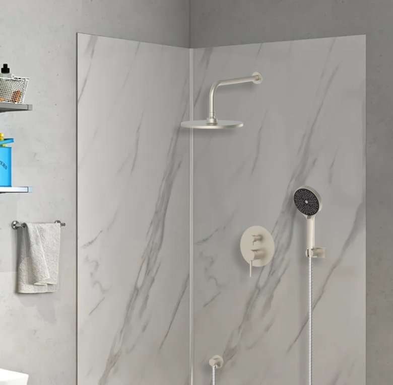 BRUNO σετ κεφαλή ντους με τηλέφωνο M63125-531, αναμεικτική, εντοιχισμού, ασημί - Image 2