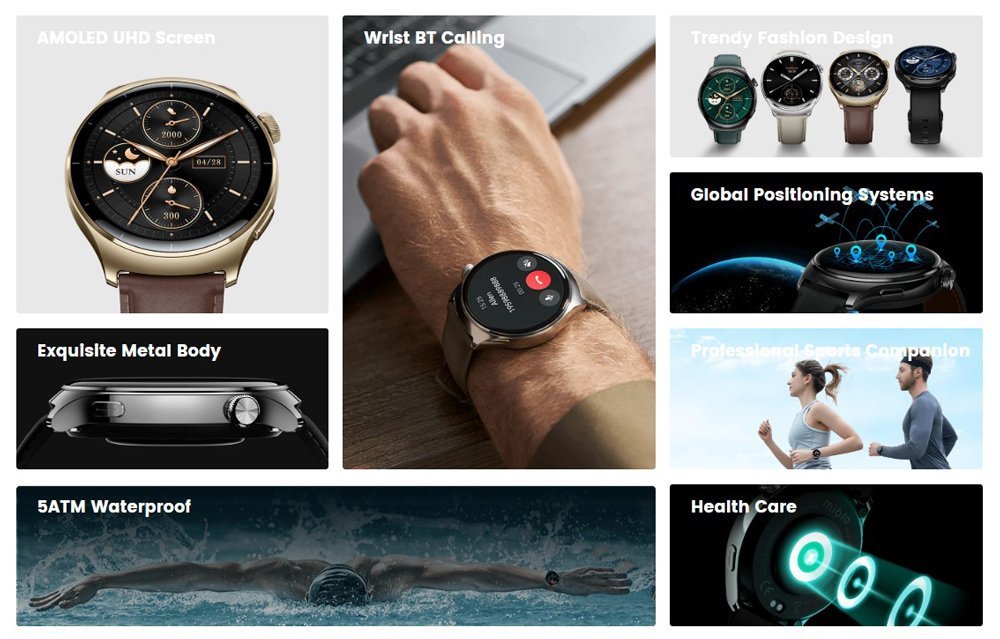 MIBRO smartwatch Lite 3 Pro με 2x λουράκια, heart rate, 1.32" AMOLED, GPS, 5 ATM, μαύρο/πράσινο - Image 2